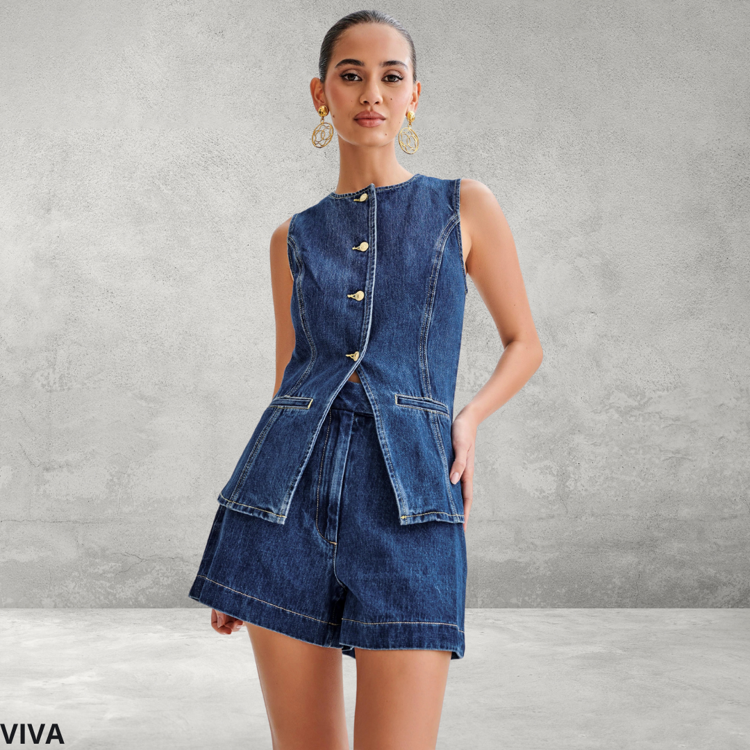 Trendy Denim Broek en Jasje