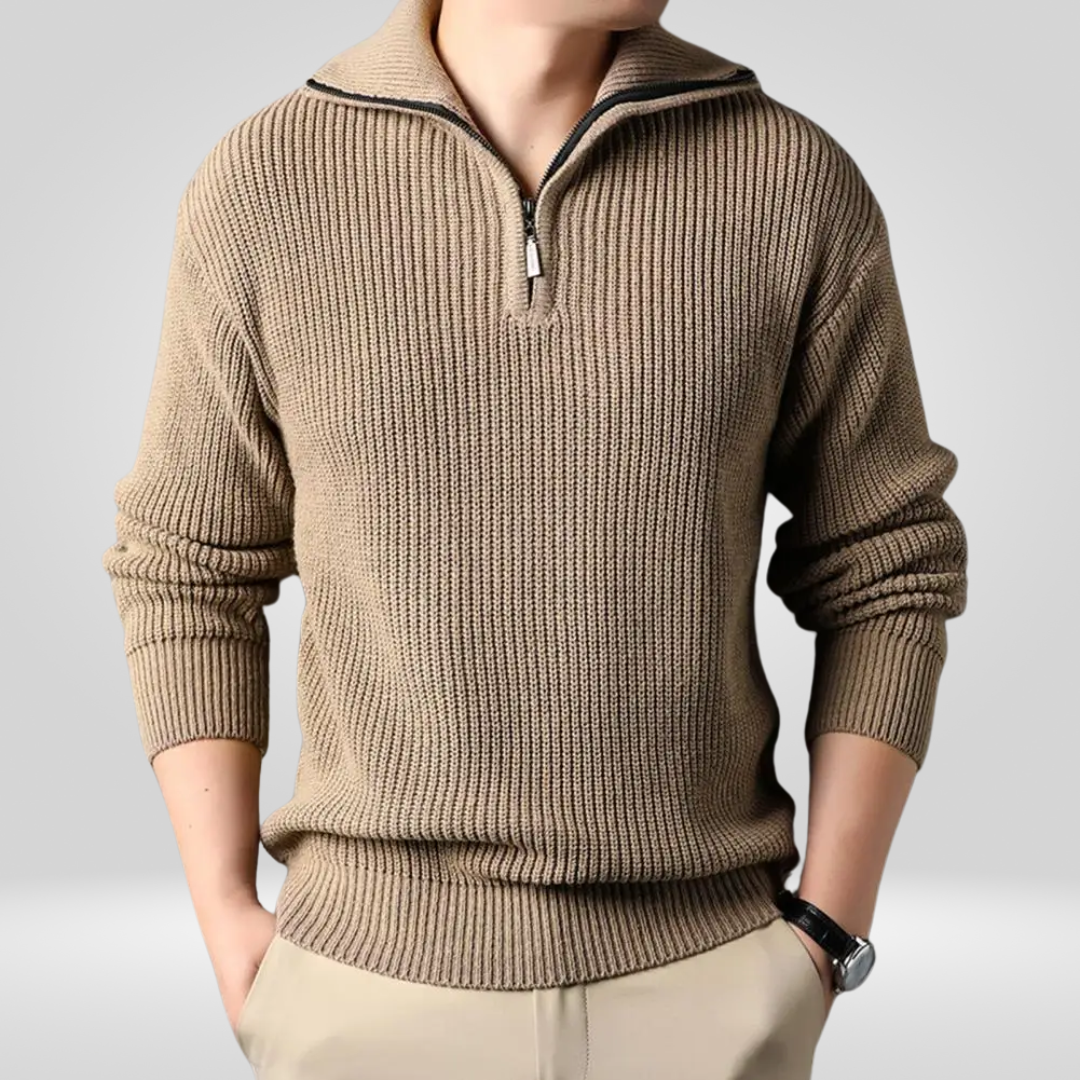 Wollen Half-zip trui voor heren