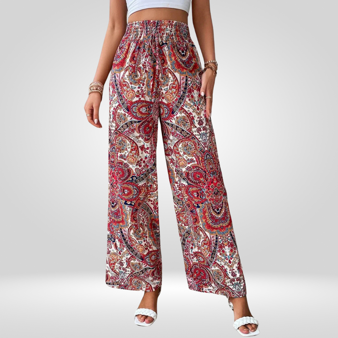 Bedrukte broek met wijde pijpen