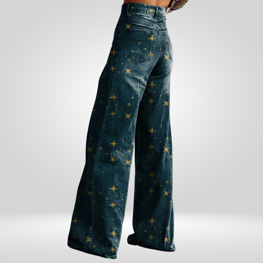 Dames Spijkerbroek met Sterrenprint – Stijlvolle en Unieke Jeans