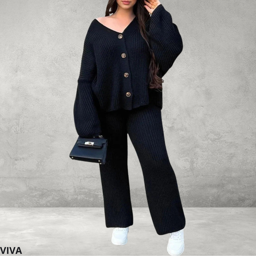 Luxe Cardigan & Broek Set – Comfortabel Elegantie