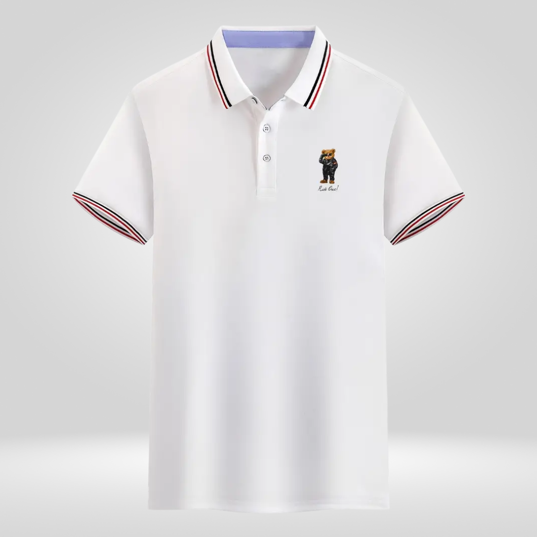 Heren polo - Comfort & Luxe met Beren print