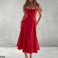 Zomerse Bloemenjurk – Bustier Top, Getailleerde Pasvorm & Elegant Design