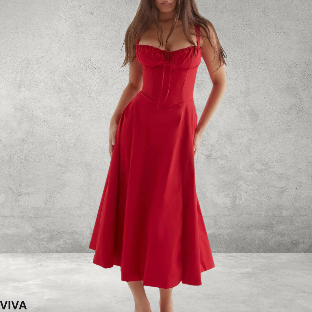 Zomerse Bloemenjurk – Bustier Top, Getailleerde Pasvorm & Elegant Design