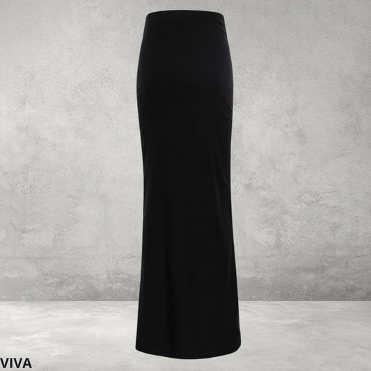 Zwarte Maxi Rok voor Dames – Hoge Taille en Slim Fit Design