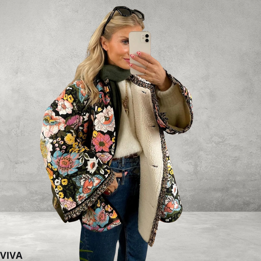 Bloemen Dames Herfstjas – Stijlvol en Warm Design voor het Herfstseizoen
