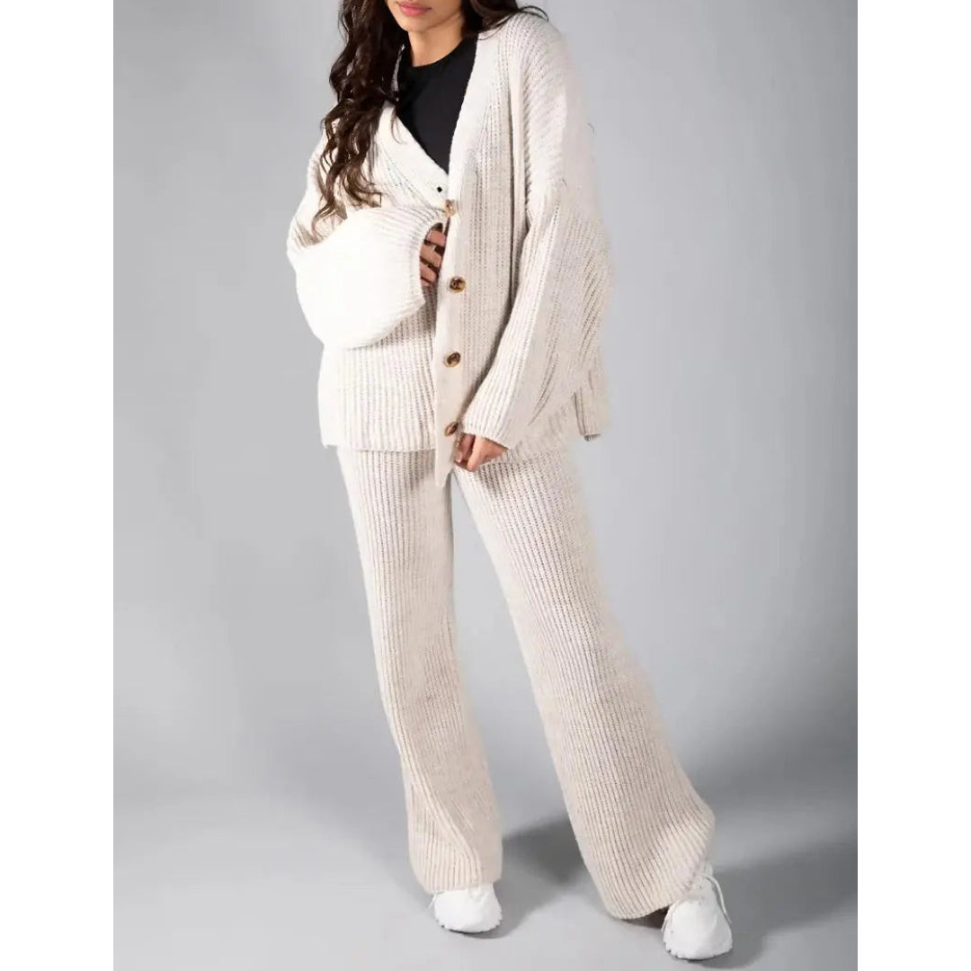 Nisrin™ Luxe Cardigan & Broek Set – Comfortabel Elegantie