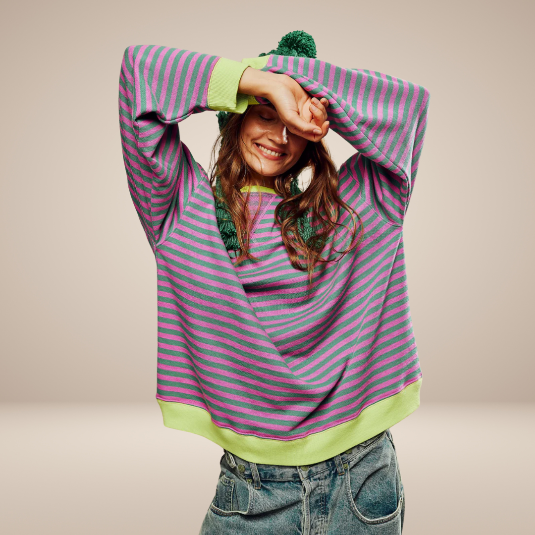 Gestreepte oversized Dames trui