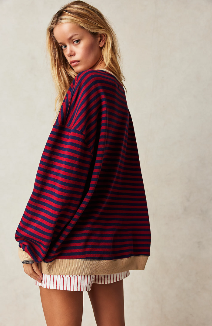 Gestreepte oversized Dames trui