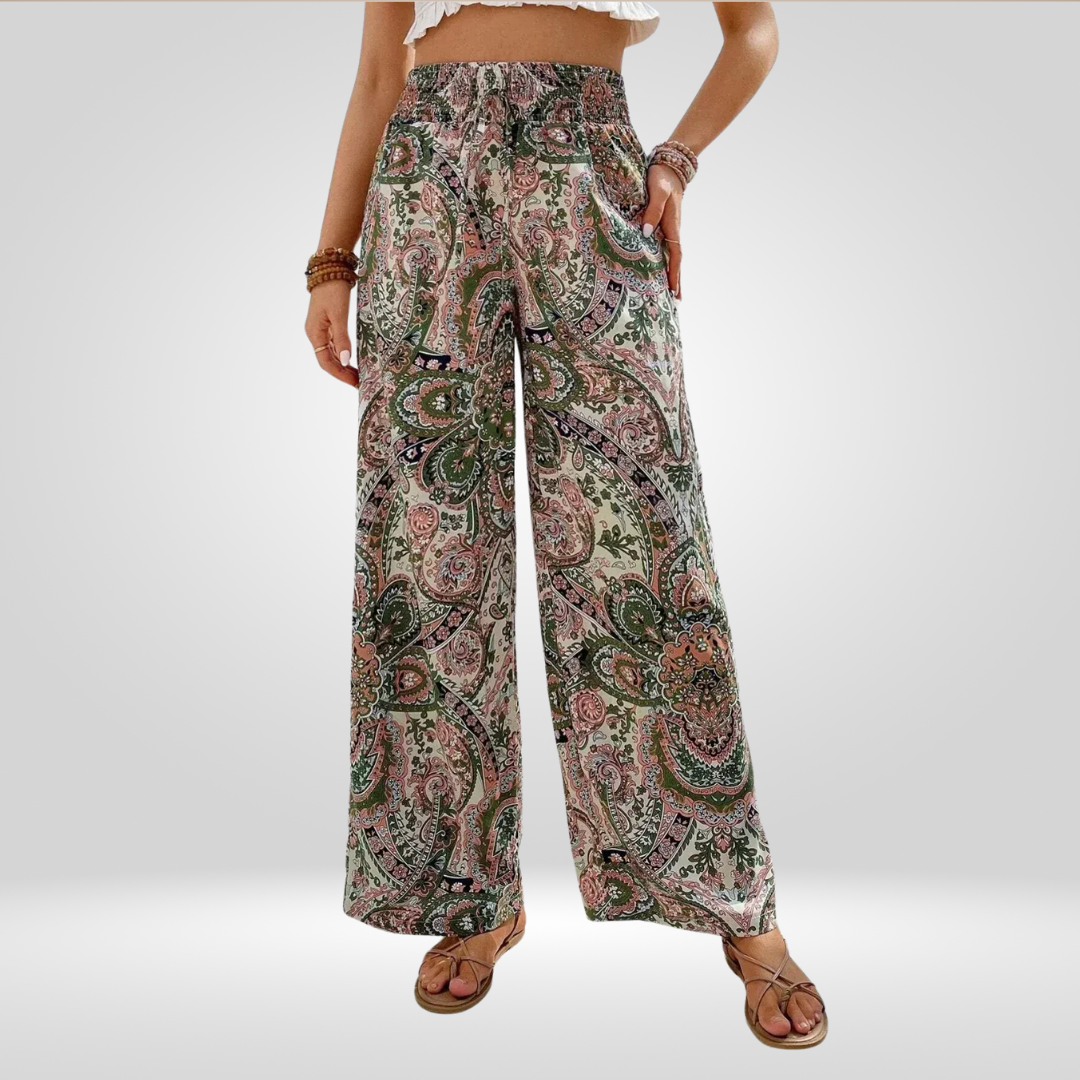 Bedrukte broek met wijde pijpen