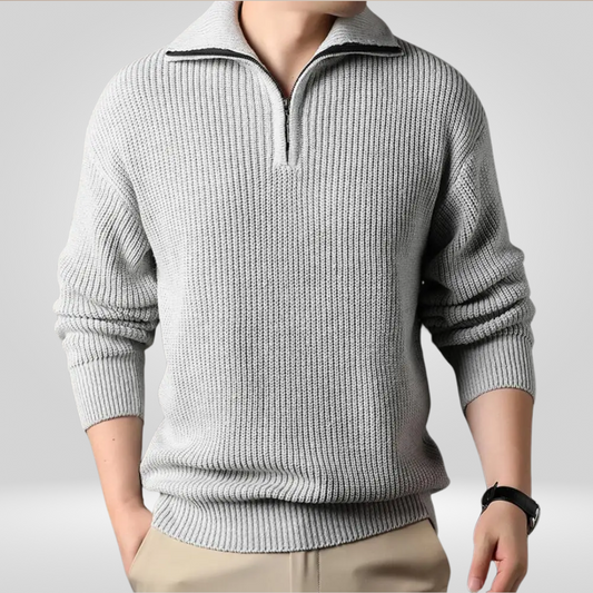 Wollen Half-zip trui voor heren