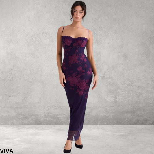 Dames Mesh Bodycon Maxi Jurk –Mouwloos & Elegant voor Zomerfeest