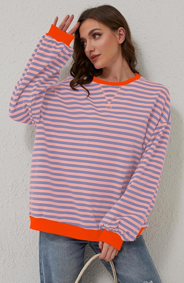 Gestreepte oversized Dames trui