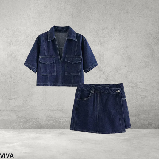 Dames Denim Zomer Set – Slim Fit