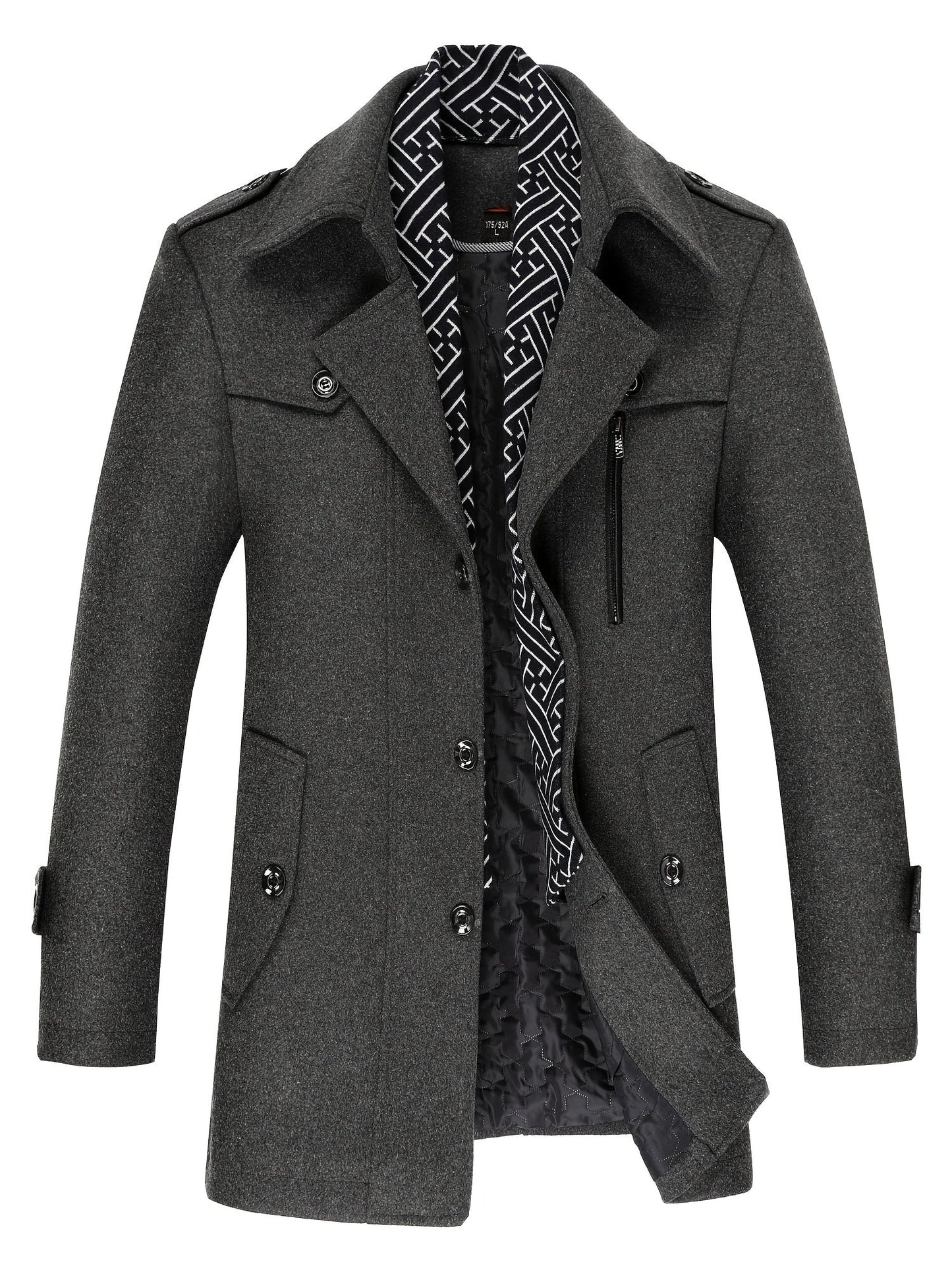 Heren Trenchcoat Design | Elegante Winddichte Winterjas