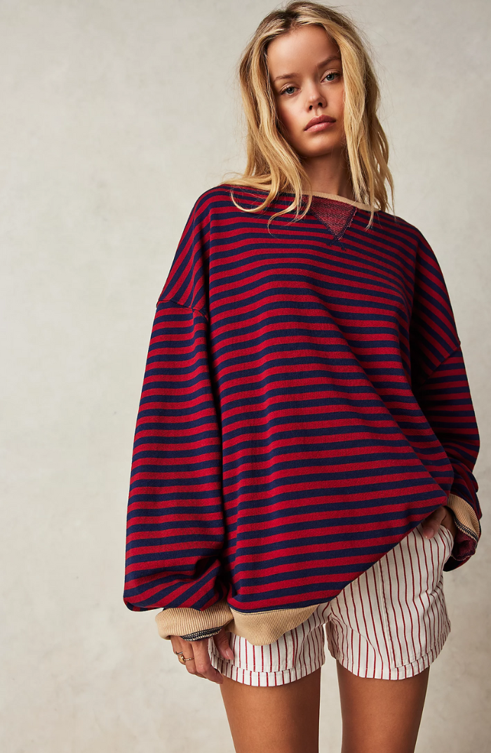 Gestreepte oversized Dames trui