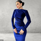 Fluwelen Midi Jurk – Elegante Lange Mouwen