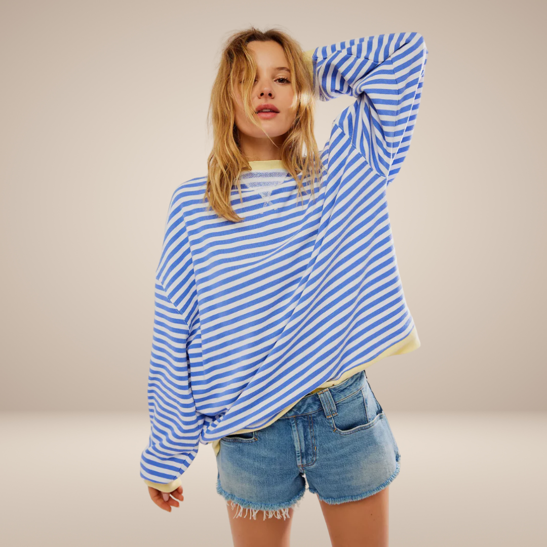 Gestreepte oversized Dames trui
