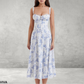 Zomerse Bloemenjurk – Bustier Top, Getailleerde Pasvorm & Elegant Design
