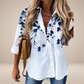 Elegante Damesblouse – Losse Pasvorm met Lange Mouwen en Casual Print