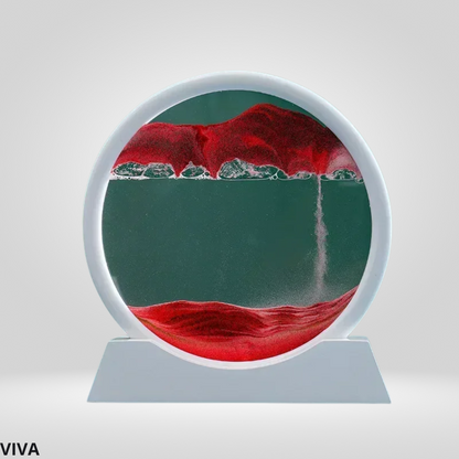 3D Zandkunst Glas Schilderij | Bewegend Diepzeelandschap Zandloper Decoratie