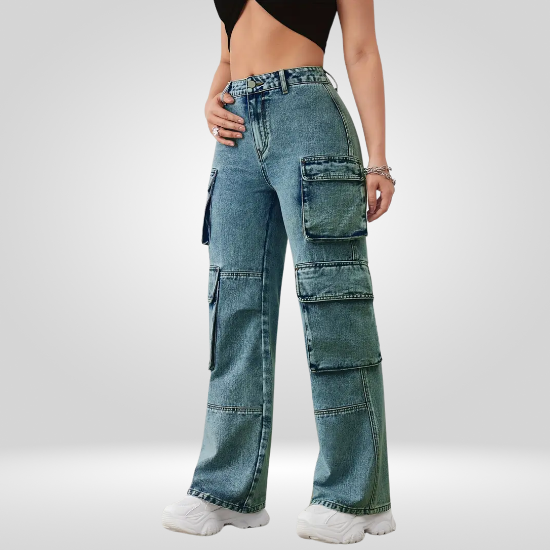 Dames Denim Cargobroek
