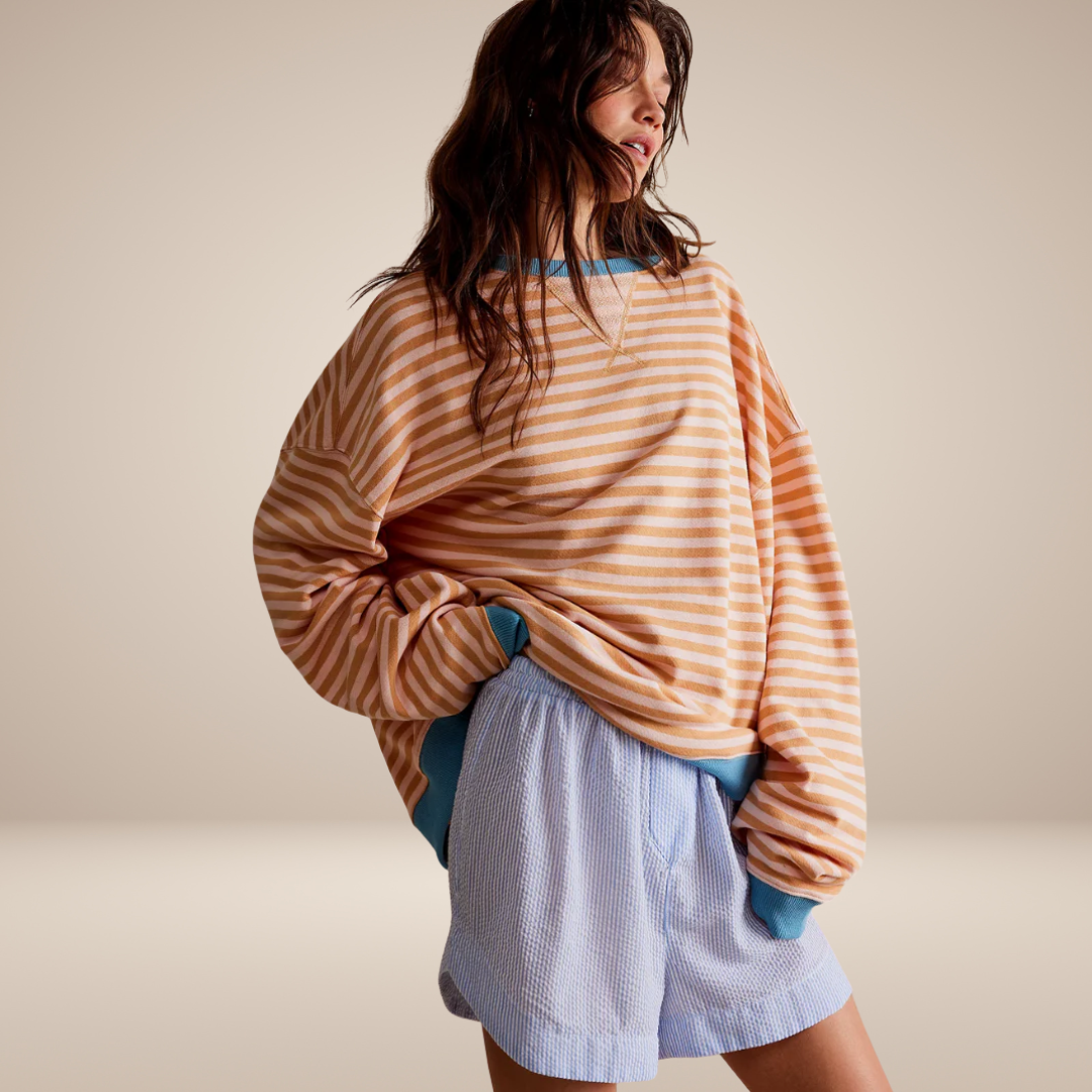 Gestreepte oversized Dames trui