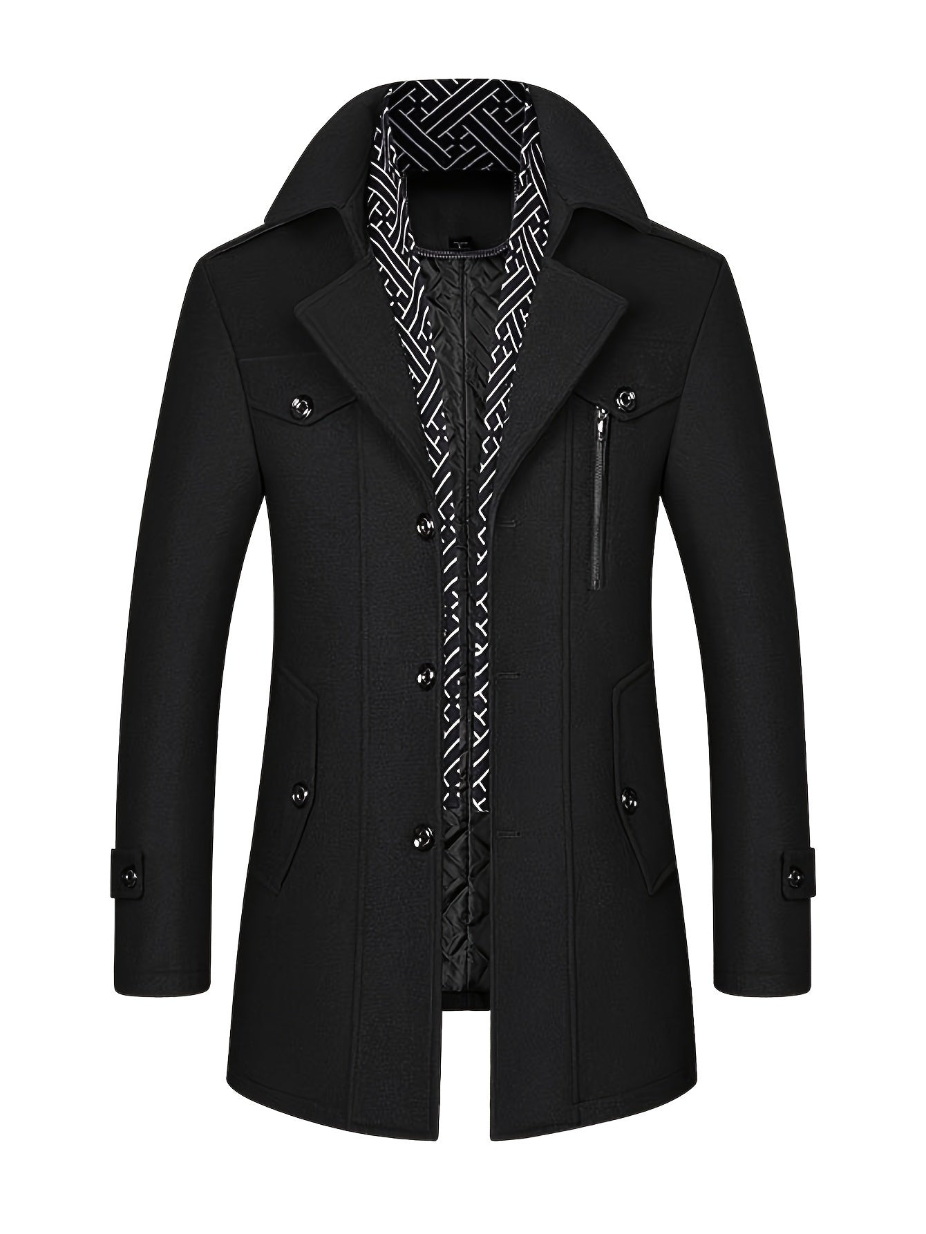 Heren Trenchcoat Design | Elegante Winddichte Winterjas