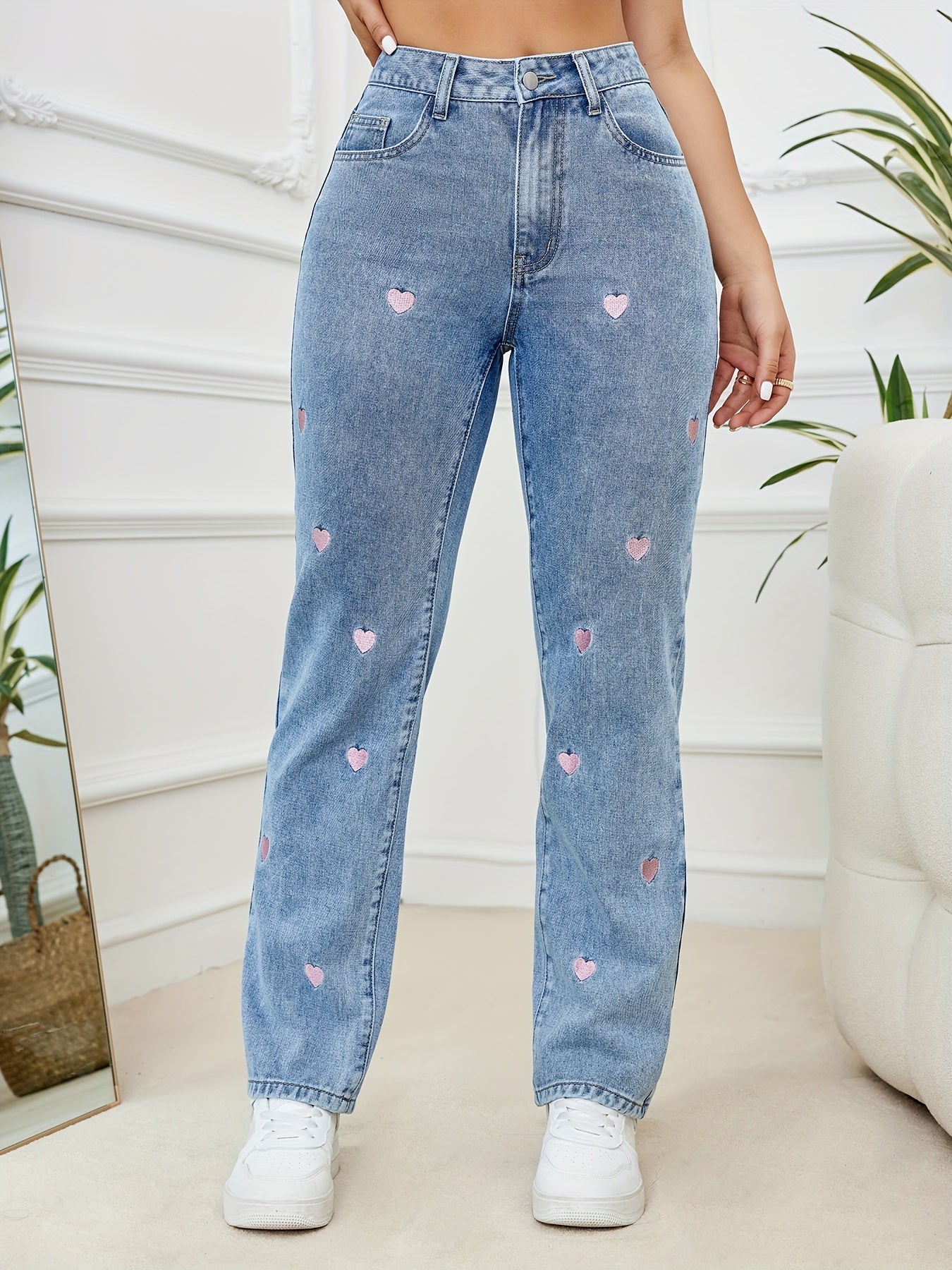 Annemarie | Geborduurde Hart Jeans voor Dames