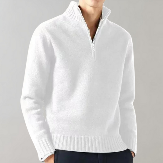 Elegante Half Zip Sweater Voor Heren