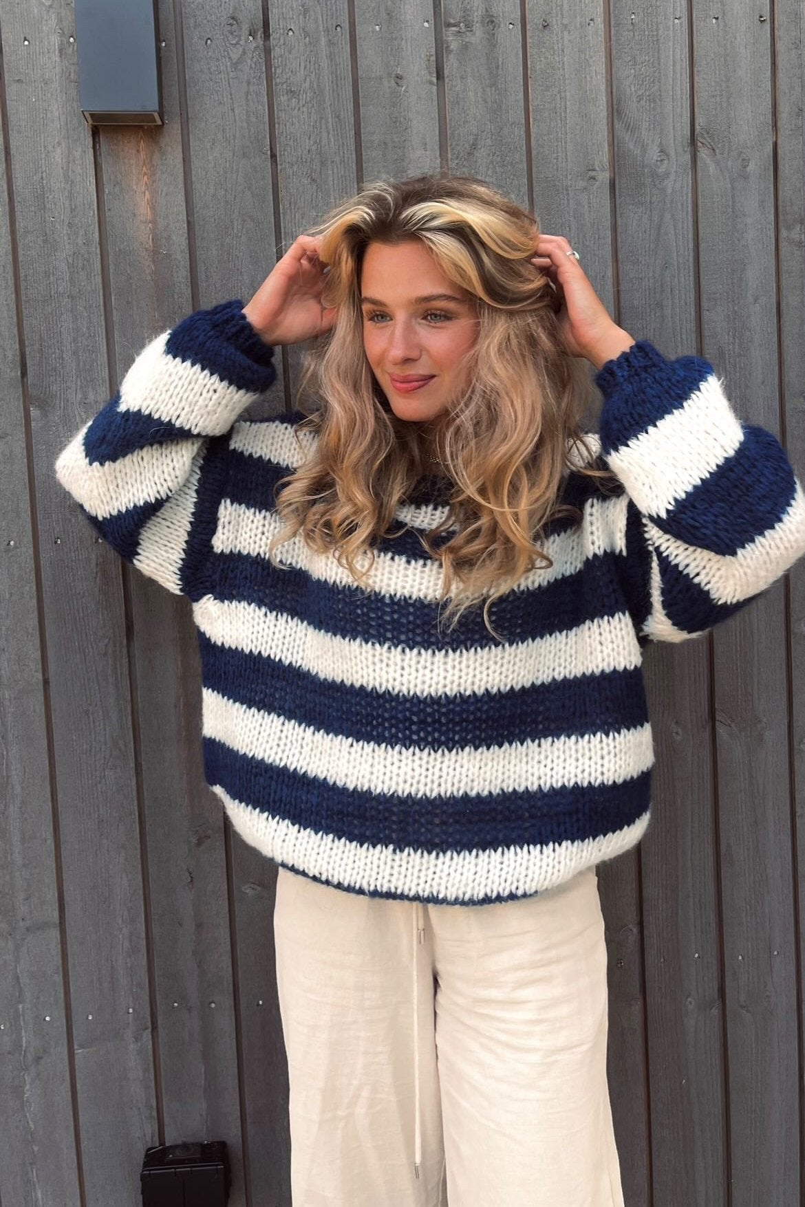 Noa Dames Gestreepte Oversized Trui