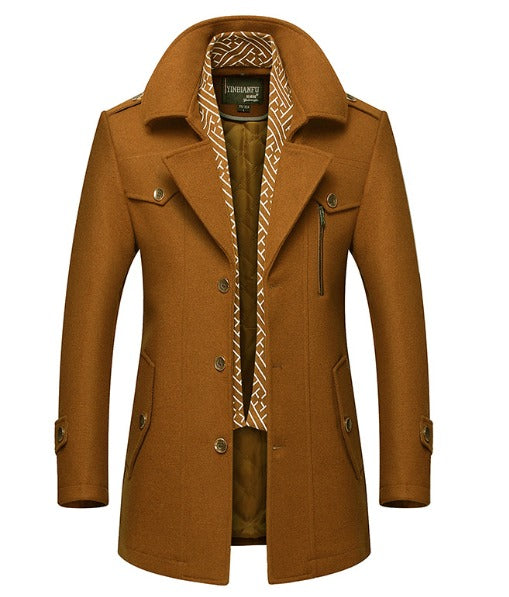 Heren Trenchcoat Design | Elegante Winddichte Winterjas