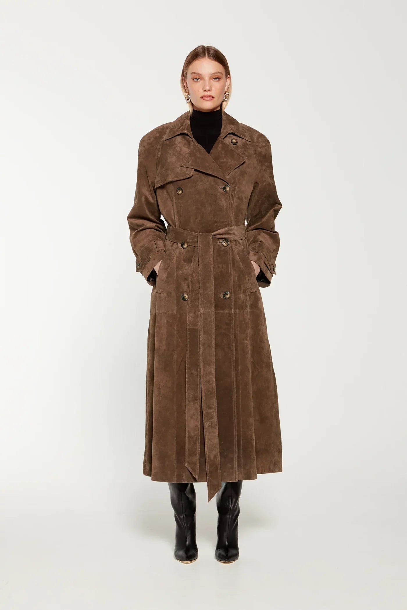 Sibba Suede Trenchcoat voor Dames