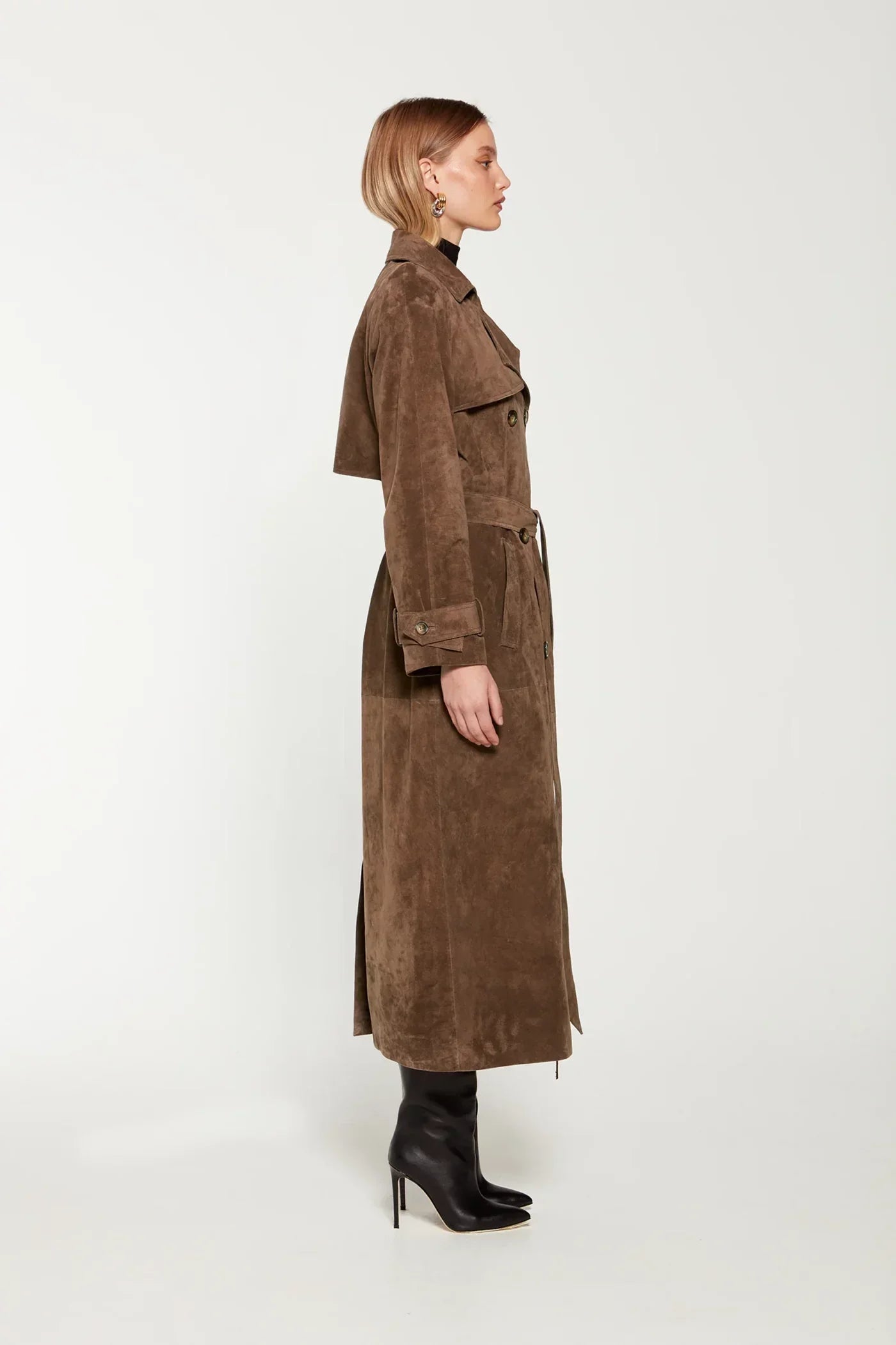 Sibba Suede Trenchcoat voor Dames