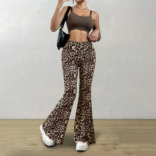 Dames Leopard flared Broek