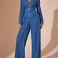 SELENA | Sexy Denim Jumpsuit met Diepe V-Hals