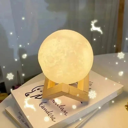 Galaxy Maanlamp | 8 cm DIY Nachtlampje met Graffiti Kunst en Stand