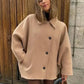 Dames Wollen Jas - Oversized Revers voor Lente