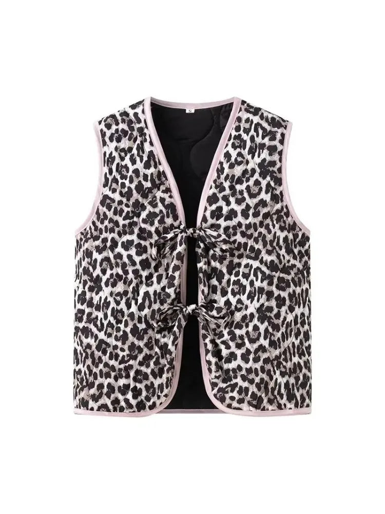 Leopard print dames vest