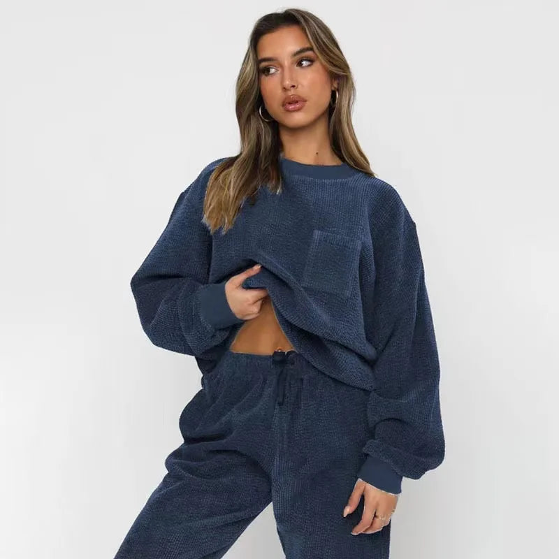 Selena Corduroy Tweedelige Damesset – Trendy Comfort voor Herfst en Winter 2024