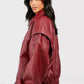 Oversized leren bomber jas voor dames