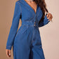 SELENA | Sexy Denim Jumpsuit met Diepe V-Hals