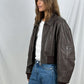 Selin Leren Bomber Jacket voor Dames