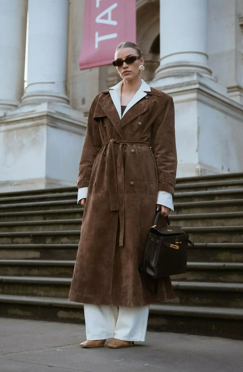 Sibba Suede Trenchcoat voor Dames